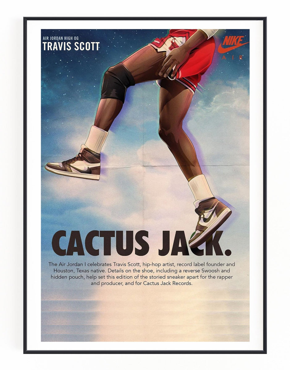 Nike Cactus Jack Poster Air Jordan X Cactus Jack Wall Art – Hyped Art