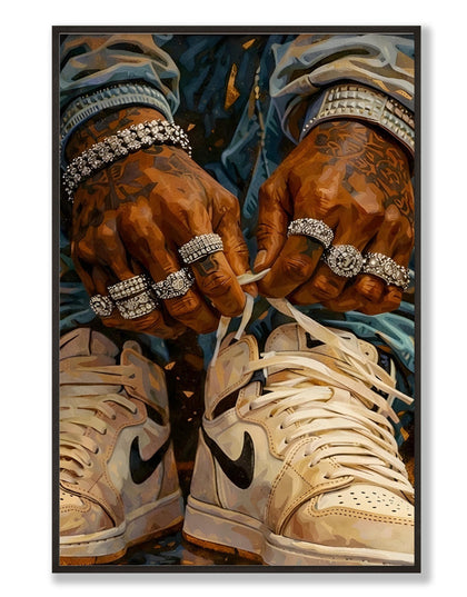 Lace Up Sneaker Art Poster - Hyped Art