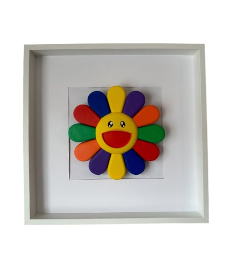 Murakami Flower Framed Figure Wall Art (3D Printed) – Hyped Art