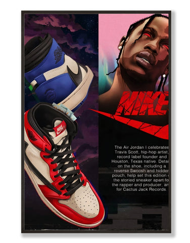 Travis Scott x AJ1 Retro Wall Art - Hyped Art