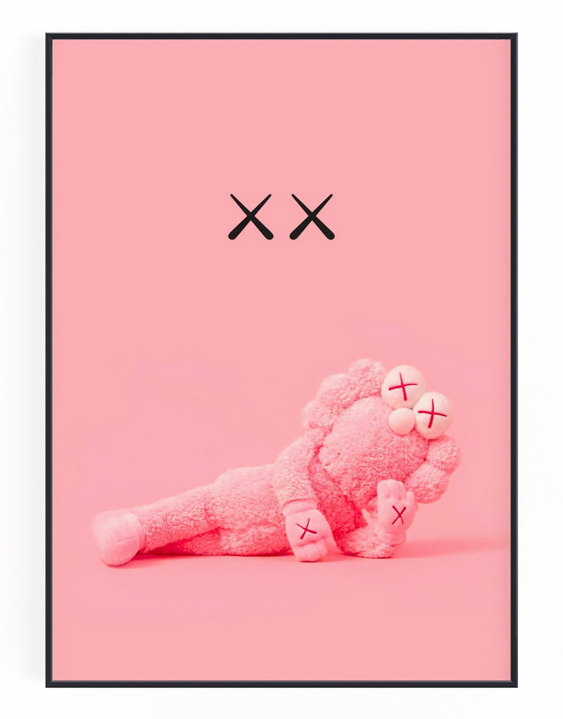 Pink Hypebeast Figure Poster, Set of 3,hypebeast Figure,kaws