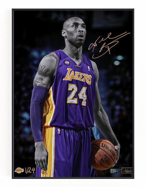 Kobe Bryant wall sticker. Ball with signature. Number 24 wall decal
